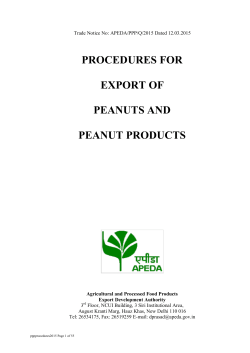Procedure for exports of peanuts and peanut products