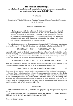 The effect of ionic strength on alkaline hydrolysis and on catalyzed