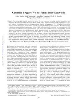 Ceramide Triggers Weibel&ndash;Palade Body Exocytosis