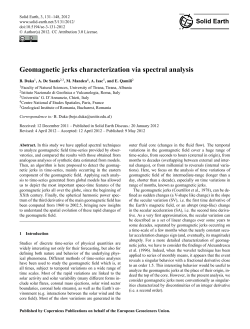 Geomagnetic jerks characterization via spectral analysis