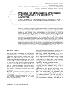 managing for stakeholders, stakeholder utility functions, and