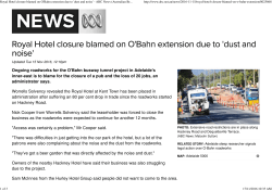 Royal Hotel closure blamed on O`Bahn extension due to `dust and