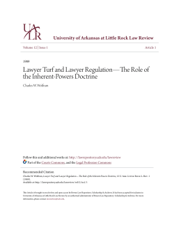 Lawyer Turf and Lawyer Regulation&mdash;The Role of the Inherent