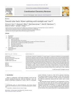 Coordination Chemistry Reviews Toward solar fuels: Water splitting