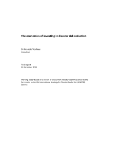 The economics of investing in disaster risk reduction