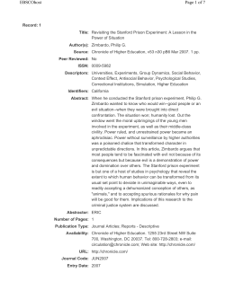 Revisiting the Stanford Prison Experiment