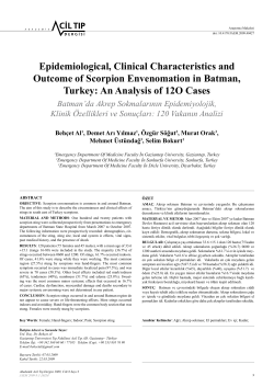 Epidemiological, Clinical Characteristics and Outcome of Scorpion