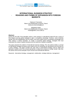 international business strategy - reasons and forms