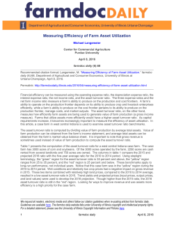 Measuring Efficiency of Farm Asset Utilization