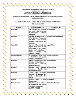 cognomentos y gentilicios de los pueblos de puerto rico