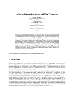 Affective Pedagogical Agents and User Persuasion
