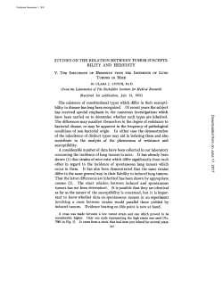 STUDIES ON THE RELATION BETWEEN TUMOR SUSCEPTI