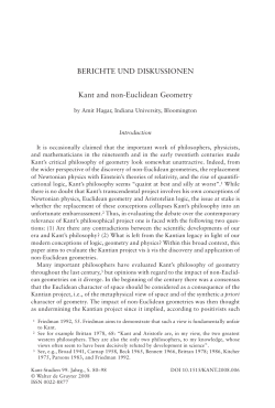 BERICHTE UND DISKUSSIONEN Kant and non