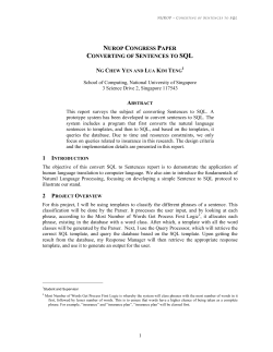 Converting of Sentences to SQL