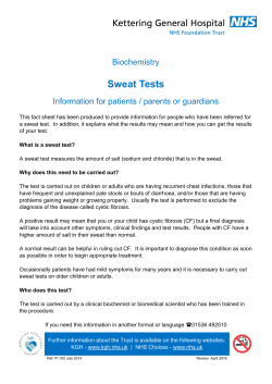 Sweat Tests - Kettering General Hospital