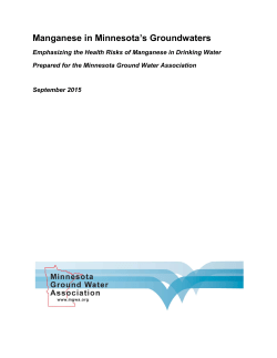 Manganese in Minnesota`s Groundwaters