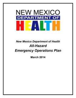 NMDOH Emergency Operations Plan