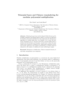 Trinomial bases and Chinese remaindering for modular polynomial