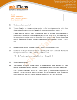 Class: 9 Subject: Mathematics Topic: Coordinate Geometry No. of