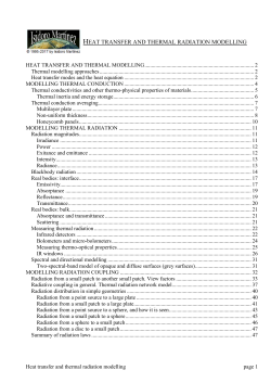 Heat transfer and thermal modelling