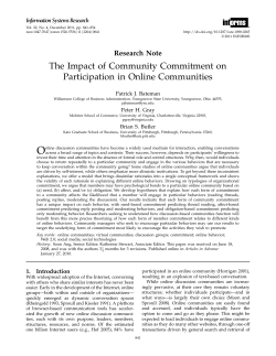 The Impact of Community Commitment on Participation in Online
