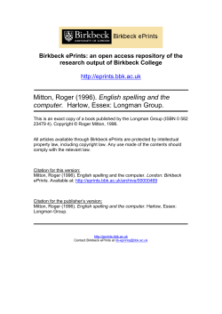 Mitton, Roger (1996). English spelling and the computer. Harlow