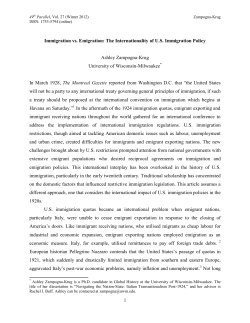 1 Immigration vs. Emigration: The Internationality
