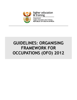 OFO Guideline - Department of Higher Education and Training