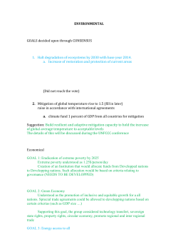 ENVIRONMENTAL GOALS decided upon through CONSENSUS 1