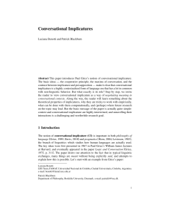 Conversational Implicatures