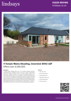 01620 893481 lindsays.co.uk 4 Temple Mains Steading, Innerwick