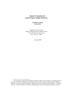 Impact Evaluation for Land Property Rights Reforms