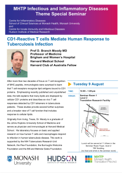 MHTP Infectious and Inflammatory Diseases Theme Special Seminar