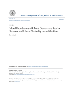 Moral Foundations of Liberal Democracy, Secular Reasons, and