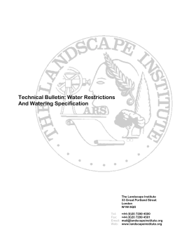 Technical Bulletin: Water Restrictions And Watering Specification