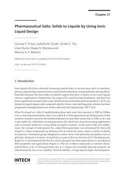 Pharmaceutical Salts: Solids to Liquids by Using Ionic