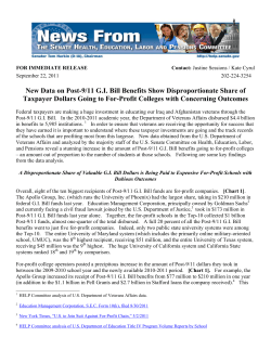 New Data on Post-9/11 G.I. Bill Benefits Show Disproportionate