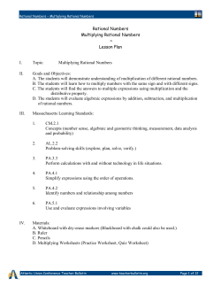 Rational Numbers Multiplying Rational Numbers