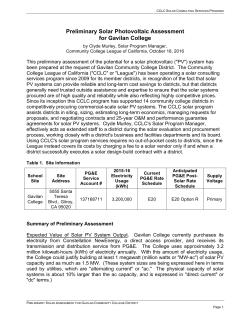 Solar Preliminary Assessment