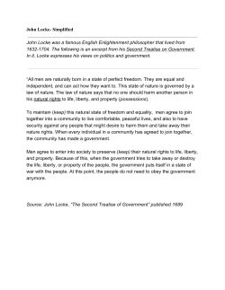 John Locke Simplified John Locke was a famous English