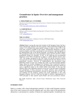 Groundwater in Spain: Overview and management practices