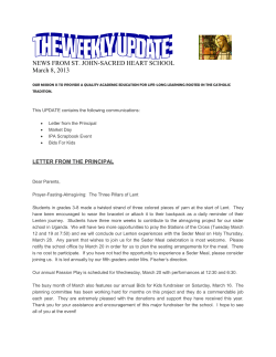 NEWS FROM ST. JOHN-SACRED HEART SCHOOL March 8, 2013