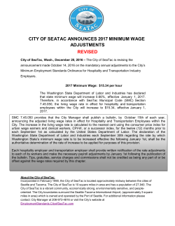 city of seatac announces 2017 minimum wage adjustments revised
