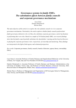 Governance systems in family SMEs. The substitution effects
