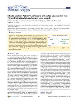 Infinite Dilution Activity Coefficients of Solutes Dissolved in Two