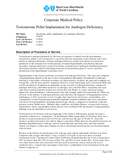 Testosterone Pellet Implantation for Androgen Deficiency