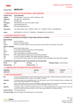 CHEM ALERT REPORT MERCURY