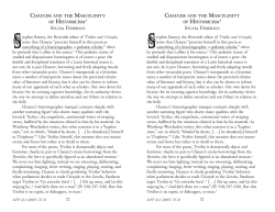 Chaucer and the Masculinity of Historicism