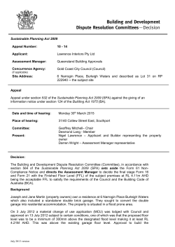 Sustainable Planning Act 2009 Appeal Number: 10