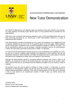 Demonstration Tutorial - School of Mathematics and Statistics